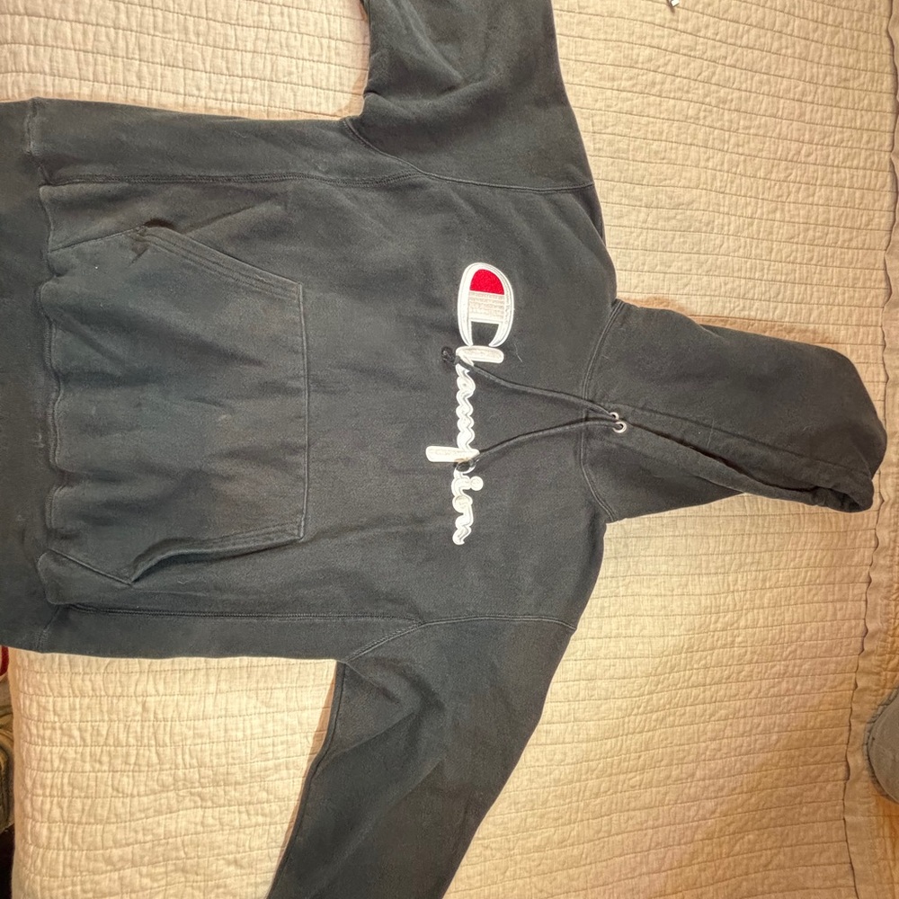 Champion Dark Gray Hoodie with Logo